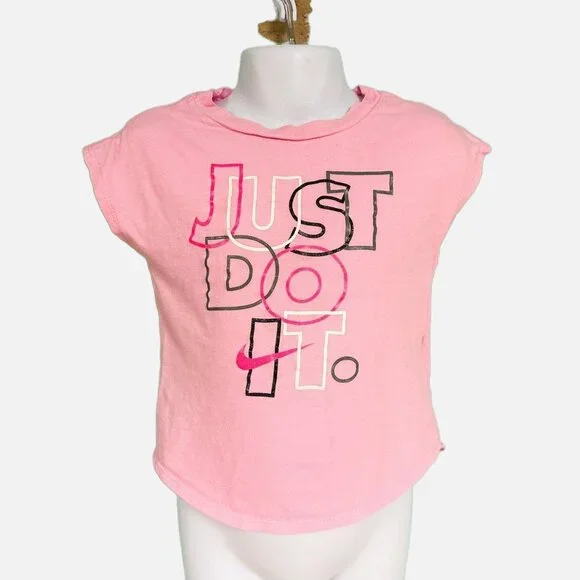 Nike Light Pink “Just Do It” Graphic Tee Toddler Girls Size 4T - Picture 1 of 7